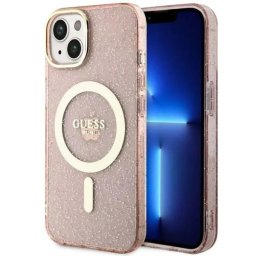 Husa Guess GUHMP14MHCMCGP iPhone 14 Plus 6.7" pink/pink hardcase Glitter Gold MagSafe