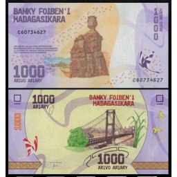 Madagascar 2017 - 1000 francs, necirculata