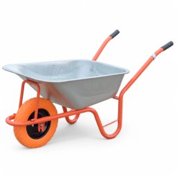 Roaba cu cuva zincata 85 l, roata plina poliuretan 3.50-8, janta metalica, Evotools, model 85B,