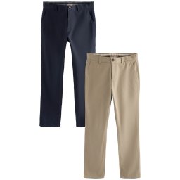 Next Pantaloni eleganți bej închis / bleumarin