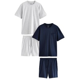Next Pijama scurtă bleumarin / gri amestecat