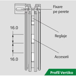 Vertiko - Profil aluminiu pentru sistem Vertiko