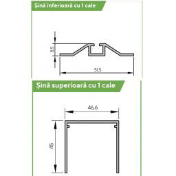 In Out Drive Wood - Set sina superioara sina inferioara cu 1 cale de rulare