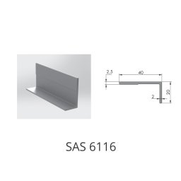 Profil maner pentru fronturi 3m- SAS 6116