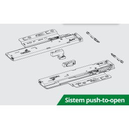 Sistem push to open Silent pentru glisiere Quadro YOU Actro YOU 5D