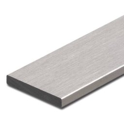 Profil plat din aluminiu - 2 mm, finisaj otel lucios