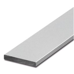 Profil plat din aluminiu - 2 mm, finisaj argintiu mat