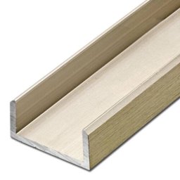 Profil aluminiu tip U - laturi egale si margini tesite finisaj Otel lucios