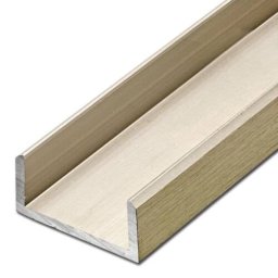 Profil aluminiu tip U - laturi egale si margini tesite finisaj Otel lucios