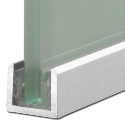 Profil aluminiu tip U - laturi egale si margini tesite Argintiu mat