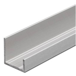 Profil aluminiu tip U laturi inegale- placa 18 mm