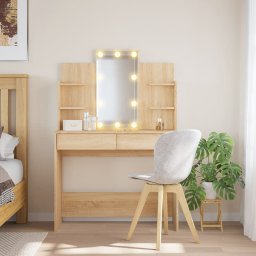 Masa de toaleta cu LED-uri, stejar sonoma, 96x40x142 cm GartenMobel Dekor