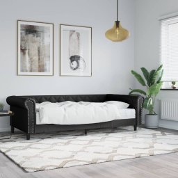 Pat de zi cu saltea, negru, 90x200 cm, piele ecologica GartenMobel Dekor
