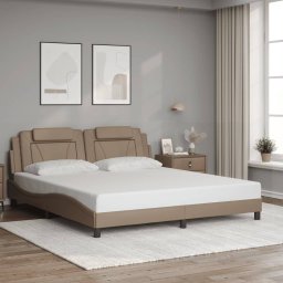 Cadru de pat cu tablie, cappuccino, 180x200 cm, piele ecologica GartenMobel Dekor