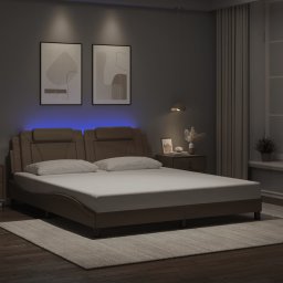 Cadru de pat cu LED, cappuccino, 180x200 cm, piele ecologica GartenMobel Dekor