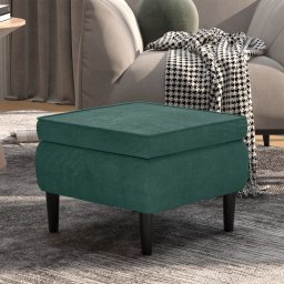 Scaun cu picioare din lemn, verde închis, catifea GartenMobel Dekor