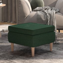 Scaun cu picioare din lemn, verde închis, material textil GartenMobel Dekor