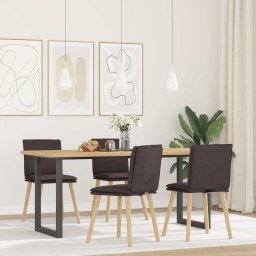 Scaune de bucatarie, 4 buc., maro închis, material textil GartenMobel Dekor