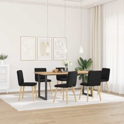 Scaune de sufragerie 6 buc. negru material textil GartenMobel Dekor