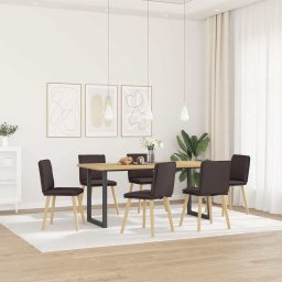 Scaune de bucatarie, 6 buc., maro închis, material textil GartenMobel Dekor