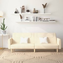 Canapea extensibila cu 2 locuri, crem, material textil GartenMobel Dekor