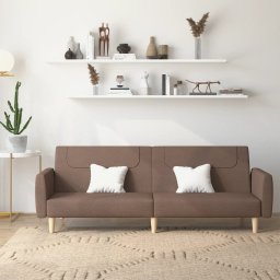 Canapea extensibila cu 2 locuri, gri taupe, material textil GartenMobel Dekor