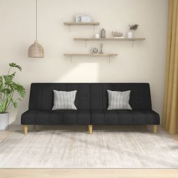 Canapea extensibila cu 2 locuri, negru, material textil GartenMobel Dekor