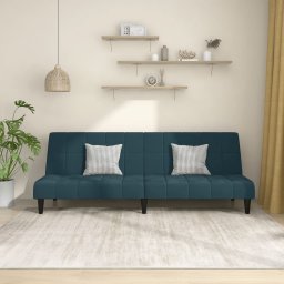Canapea extensibila cu 2 locuri, albastru, catifea GartenMobel Dekor