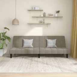 Canapea extensibila cu 2 locuri, gri deschis, catifea GartenMobel Dekor