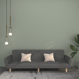 Canapea extensibila cu 2 locuri, gri deschis, tesatura GartenMobel Dekor