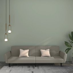 Canapea extensibila cu 2 locuri, gri deschis, catifea GartenMobel Dekor