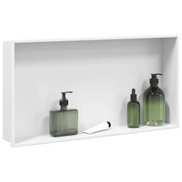 Nisa de dus, alb mat, 62x32x9 cm, otel inoxidabil GartenMobel Dekor