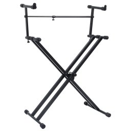 Set suport dublu claviatura, cadru în forma de X, negru GartenMobel Dekor