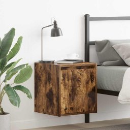 Noptiera montata pe perete din stejar afumat 38x34x40 cm GartenMobel Dekor