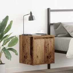 Noptiera montata pe perete lemn vechi 38x34x40 cm GartenMobel Dekor