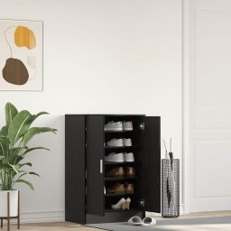 Dulap Pantofi Stejar Negru 60x35x92 cm Lemn prelucrat GartenMobel Dekor