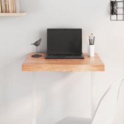 Blat de masa maro 60x50x(2-6) cm, lemn masiv stejar tratat GartenMobel Dekor