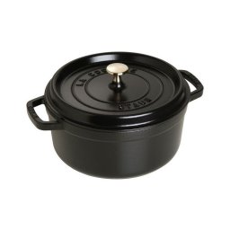 Staub Round Cocotte, 26cm cast iron, black