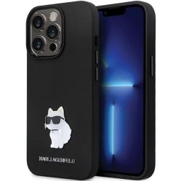Husa Karl Lagerfeld KLHCP13LSMHCNPK case for iPhone 13 Pro / 13 - black Silicone C Metal Pin