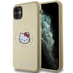 Husa Leather Kitty Head MagSafe case for iPhone 11 / Xr - gold