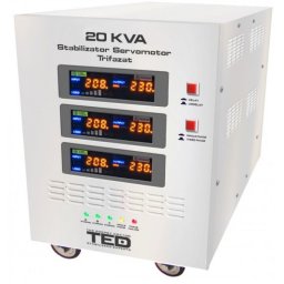 Stabilizator retea maxim 20KVA / 16000W cu servomotor trifazat TED20K3SVC TED000118