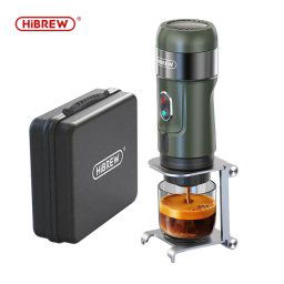 Espressor Portabil HiBREW H4B_GN 3in1 15Bari Baterie 1200mAh cu Cutie de Transport Incarcare USB Compatibil cu Capsule Nespresso / Dolce Gusto si Cafea Macinata Verde