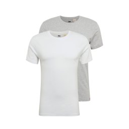 LEVI'S ® Tricou 'Slim Crewneck Tee - 2 Pack' gri amestecat / alb
