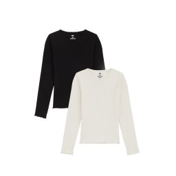 WE Fashion Tricou negru / alb