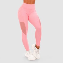 GymBeam Colanți pentru femei Mesh Panel Pink L