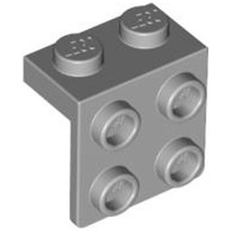 Lego Parts 6009014 - Bracket 1 x 2 - 2 x 2 Light Bluish Gray (#44728)