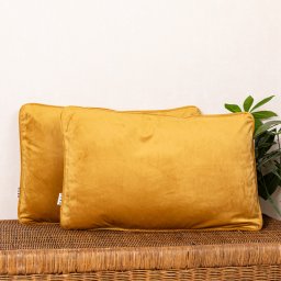 Set 2 perne decorative 2x40x60cm cu fata detasabila, Hiko COMFY catifea mustar auriu