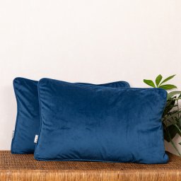 Set 2 perne decorative 2x40x60cm cu fata detasabila, Hiko COMFY catifea albastru royal