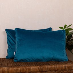 Set 2 perne decorative 2x40x60cm cu fata detasabila, Hiko COMFY catifea turcoaz