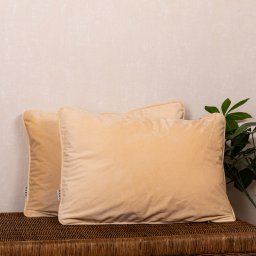 Set 2 perne decorative 2x40x60cm cu fata detasabila, Hiko COMFY catifea crem